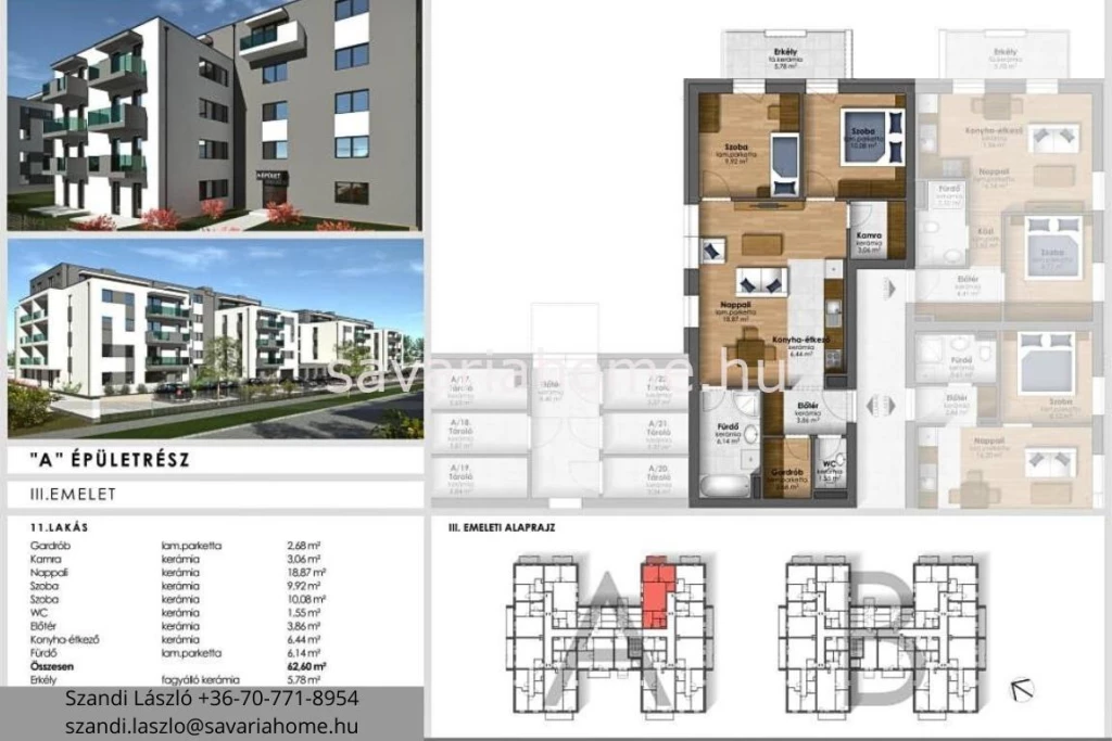 Liftes házban, 2 szoba + nappalis, újépítésű lakás foglalható, Szombathely Joskar-Ola