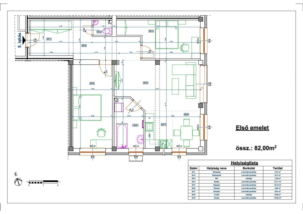 Eladó 82 m2 új építésű tégla lakás, Miskolc