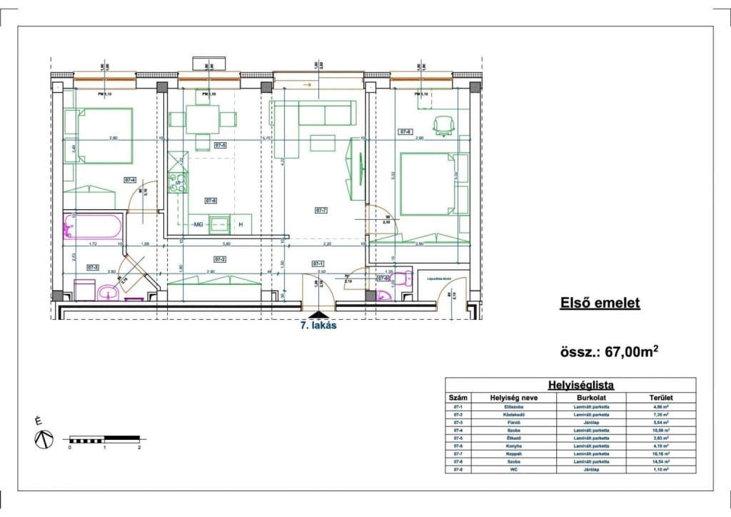 Eladó 67 m2 új építésű tégla lakás, Miskolc