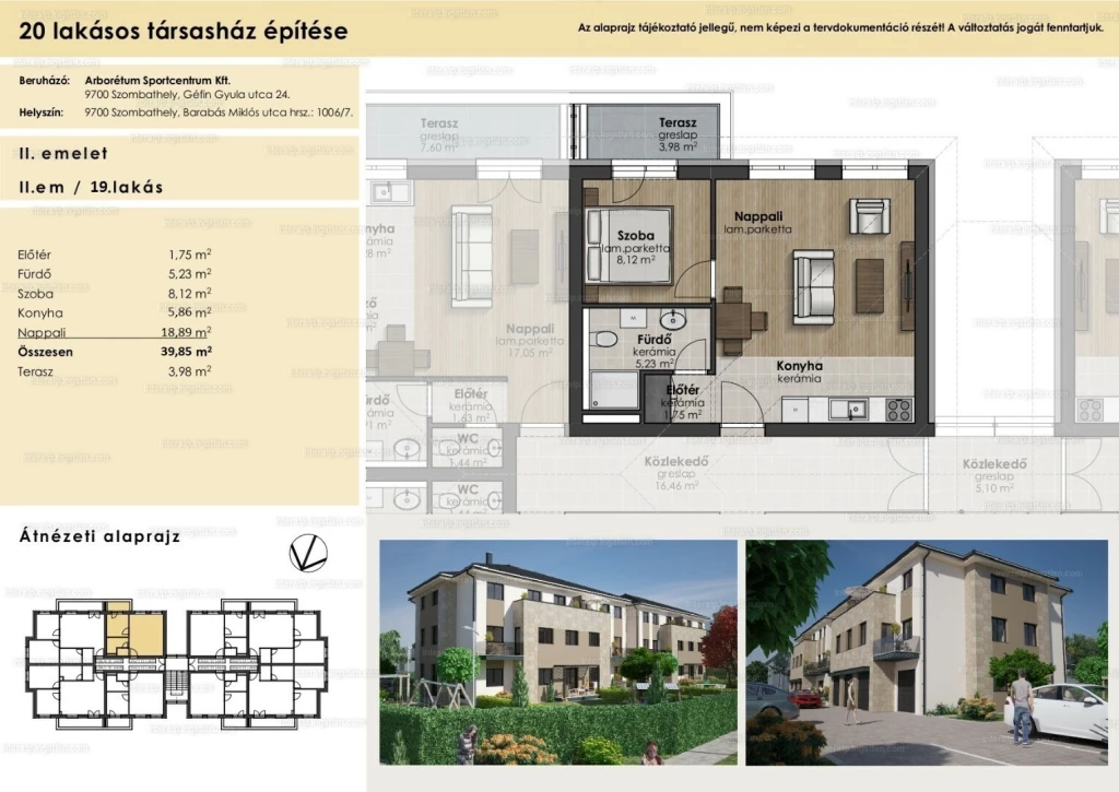 Arborétum Lakóparkban 42 m2-es erkélyes lakás