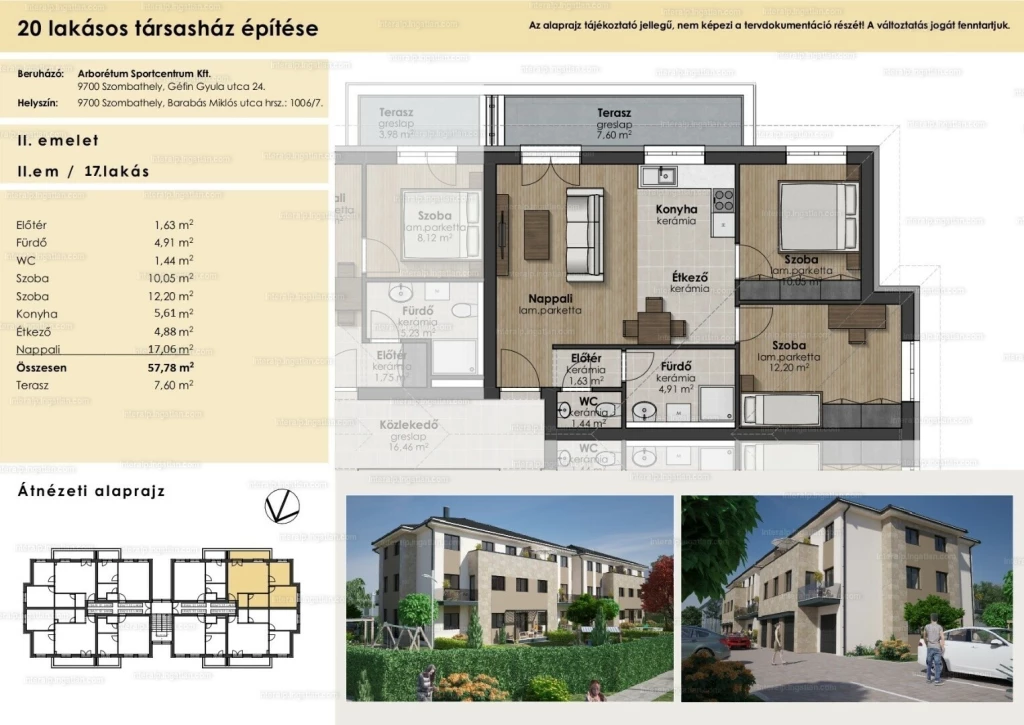 Arborétum Lakóparkban 61 m2-es erkélyes lakás