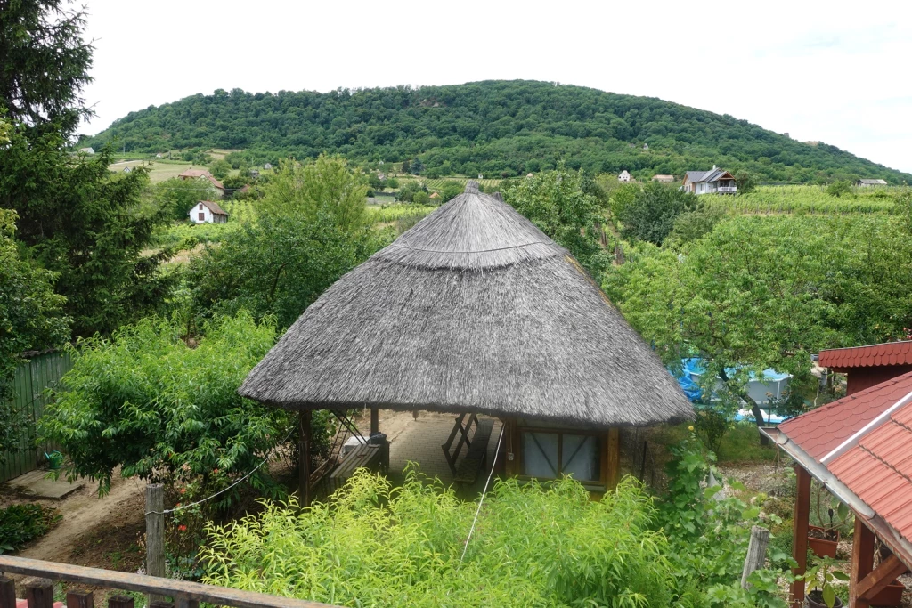 REMEK ÁLLAPOTÚ, 2,5 szobás NYARALÓ BOROSPINCÉVEL, nagy telekkel eladó a Somló délkeleti, dobai oldalán.