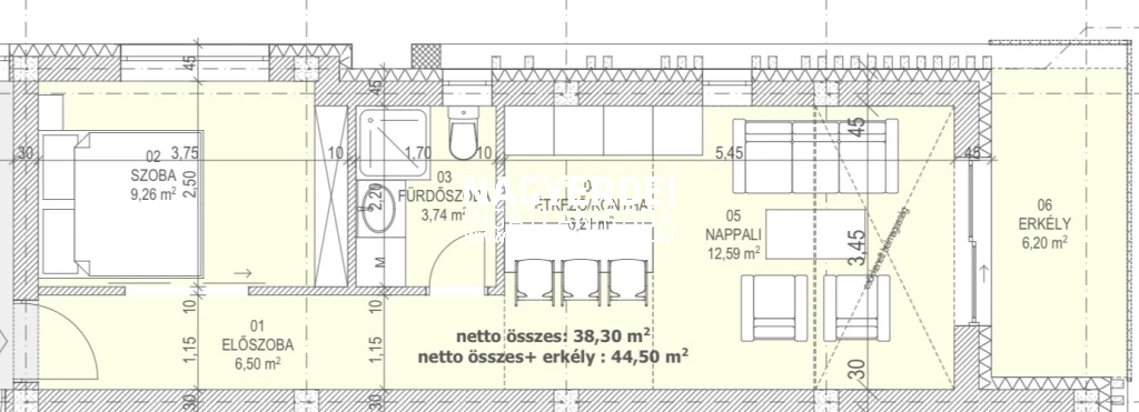 Kiadó 44.50 m2 új építésű tégla lakás, Debrecen