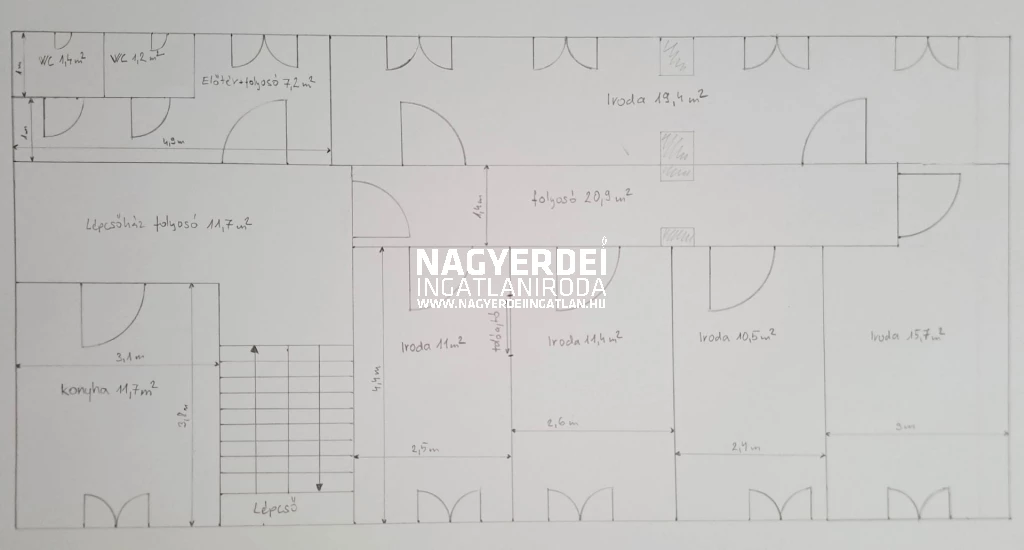 Kiadó 122 m2 iroda irodaházban, Debrecen