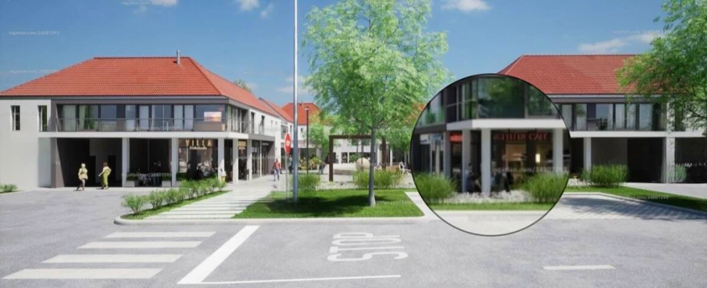 Üzlethelység eladó új építésű lakóparkban,  Diós központjában!