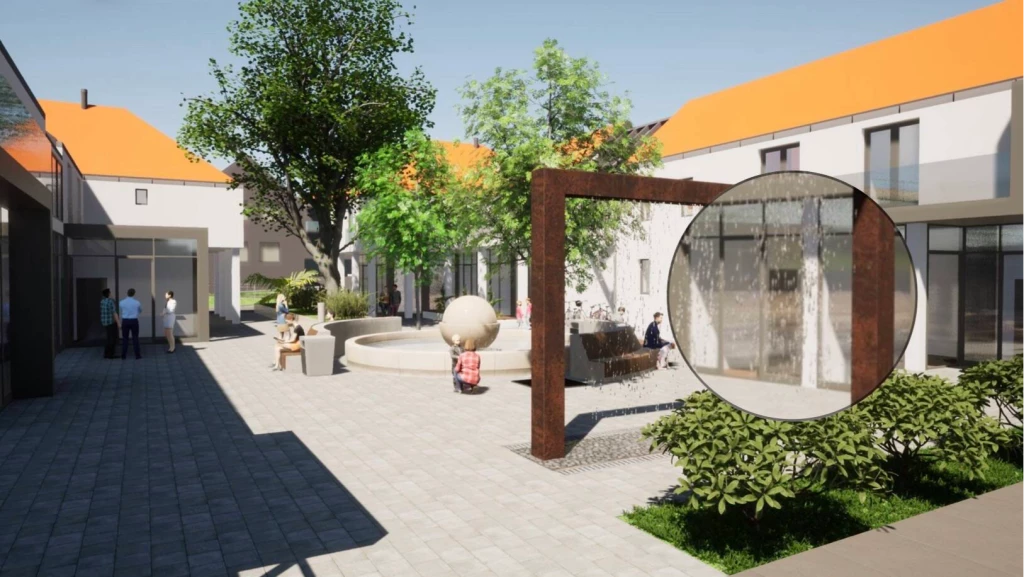 Üzlethelység eladó új építésű lakóparkban,  Diós központjában!