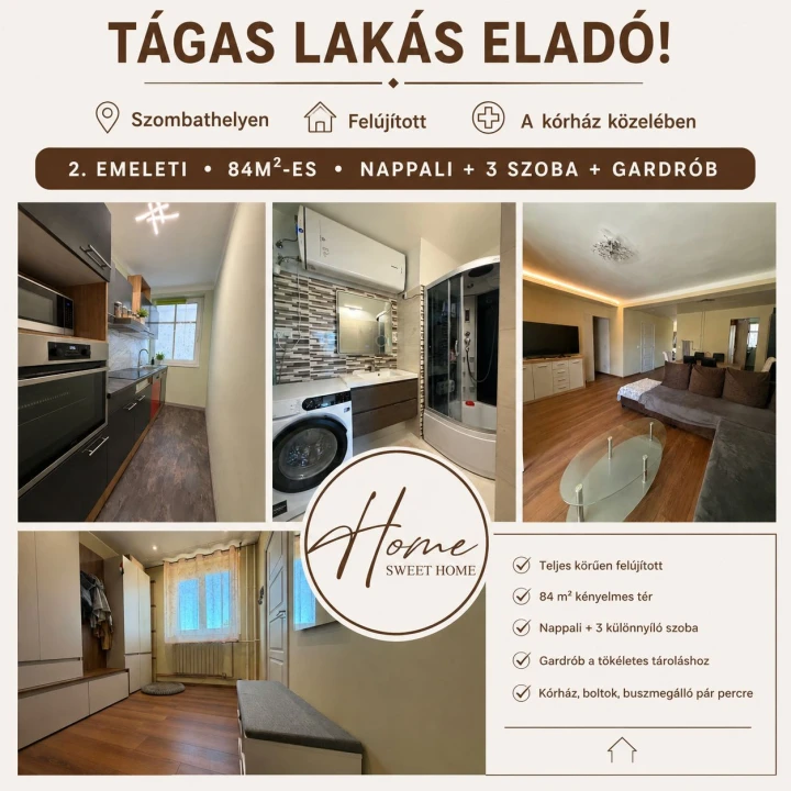 Eladó téglalakás, Szombathely