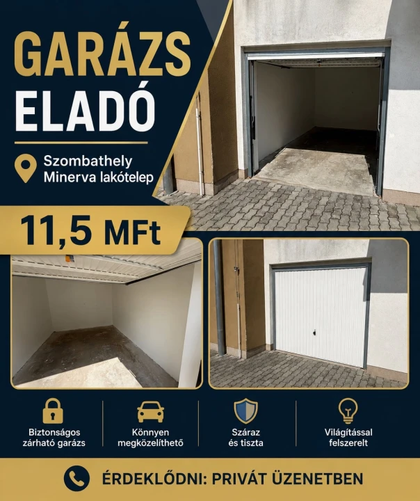Eladó egyedi garázs, Szombathely